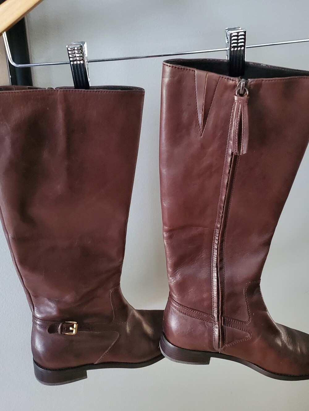 Ralph Lauren Brown knee high leather riding boots size 6